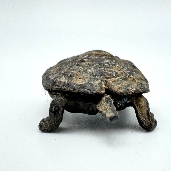 Wealth Turtle Mini Figurine Post-1940 Vintage Lead Tin - Picture 6 of 8